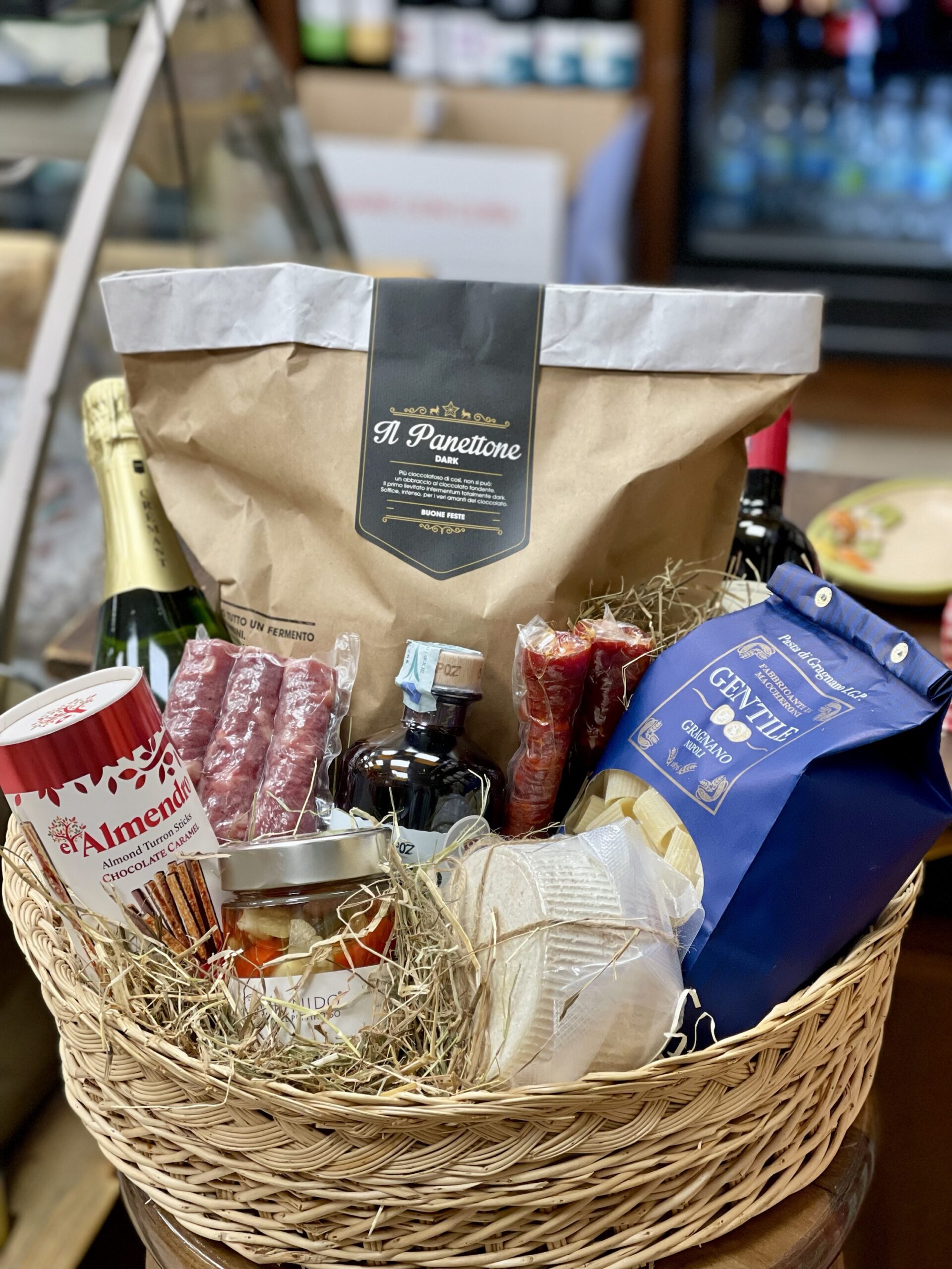 Maxi cesto natalizio in vimini