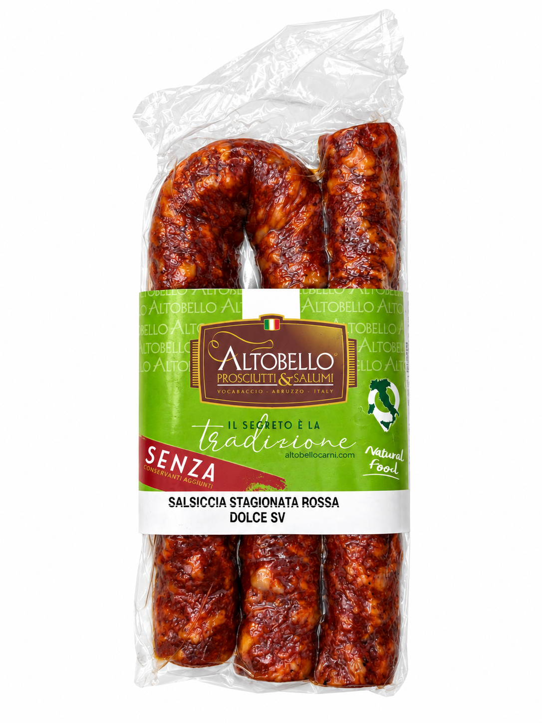 Salsiccia Secca di Tornareccio (Abruzzo) Rossa Dolce SENZA CONSERVANTI