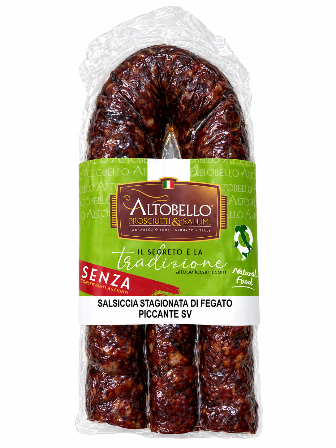 Salsiccia Secca di Tornareccio (Abruzzo) di Fegato Piccante SENZA CONSERVANTI